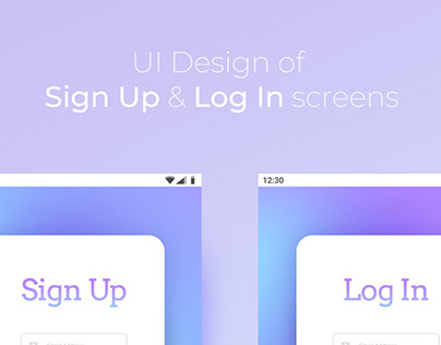 Sign Up/Log In screens UI Design