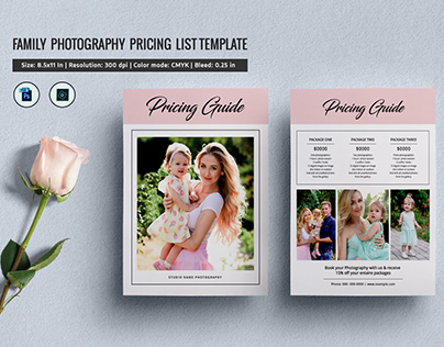 Family Photography Price List Template