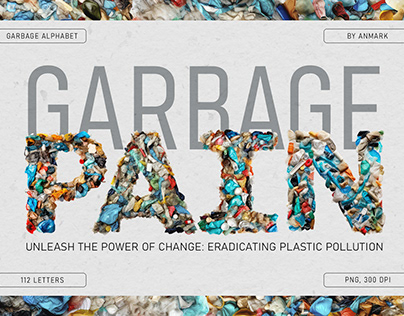 Garbage Pain. Plastic Garbage Letters. Trash ABC