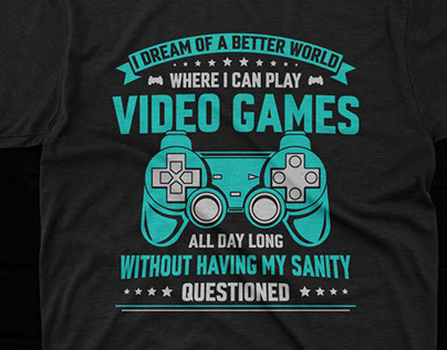 Funny video gamer t-shirt design