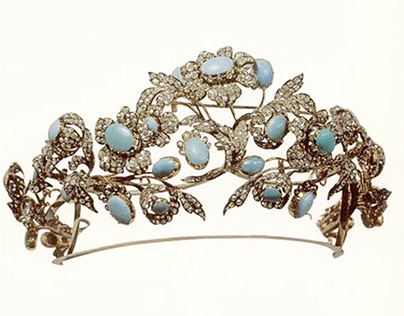 Wedding Crown Diamond Turquoise 925 Silver Crown