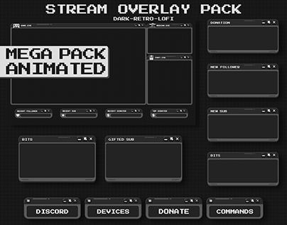 FREE DARK RETRO STREAM OVERLAY LOFI STYLE