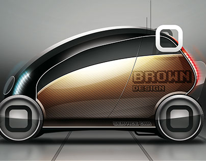brown service car