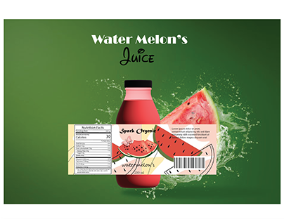 Water Melon's Juice bottel design