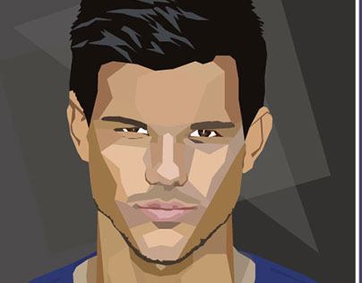 Portraits in the style of WPAP . Taylor Lautner