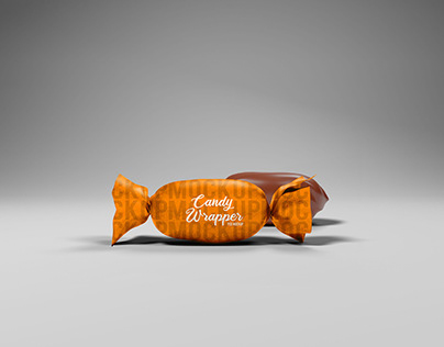 Chocolate Toffee Candy Wrapper Mockup with FREE Sample