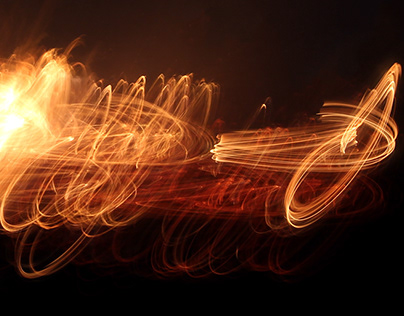 Experiments with Fire - long exposure photographs