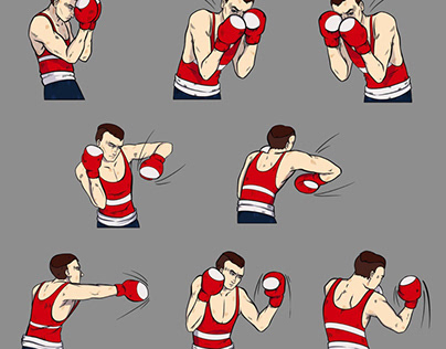 Boxers illustrations for a board game