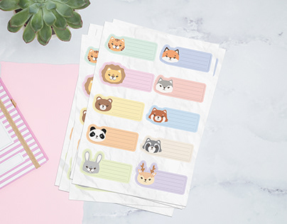 Design of stickers for notebooks | Cute animals