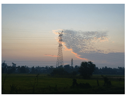A powerline in the morning.