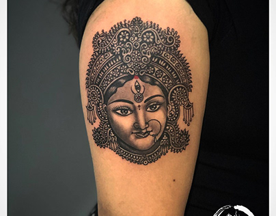how to draw Durga maa face tattoo DIY  durga maa tattoo  durga puja 2022   YouTube