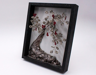 Beads Tree with heart-shaped blossoms
