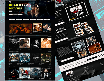 Movies Website Landing Page UI Design
