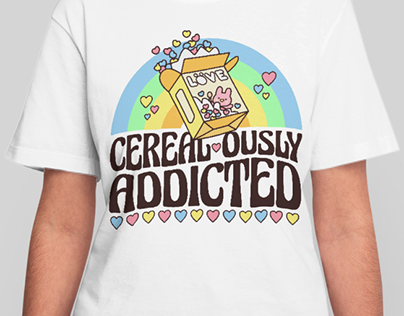 Cereal-ously Addicted - Punny Cereal T-shirt Design