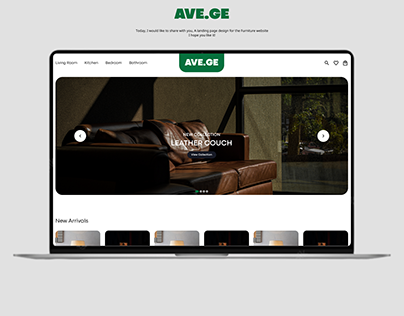 Furniture Website Ave.ge - Ecommerce Web Landing Page