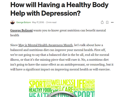 How will Having a Healthy Body Help with Depression?