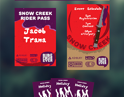 Snow Creek / Ride Four Ever: Snowboard Contest Posters
