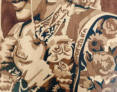 wooden marquetry from karma art gallery