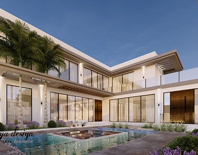 Modern villa with landscape , Abudhabi -UAE-