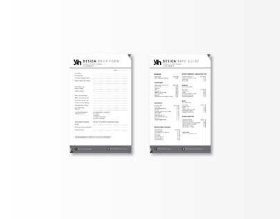 Professional Brief Form & Rate Card by YHD