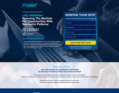 Landing Page for a Live Forex Webinar