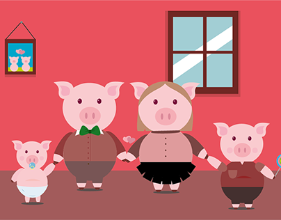 Familia de cerdos.