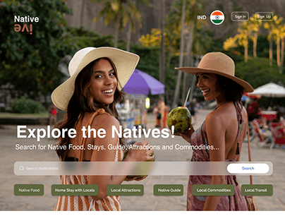 Native Travel Website and App UX/UI Design Imagination