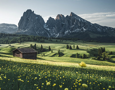 Mountain Huts and Churches in the Dolomites - Italy