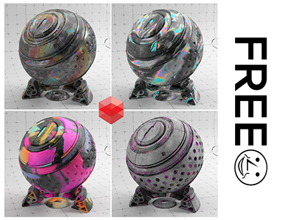 Free Holographic C4D Redshift Materials