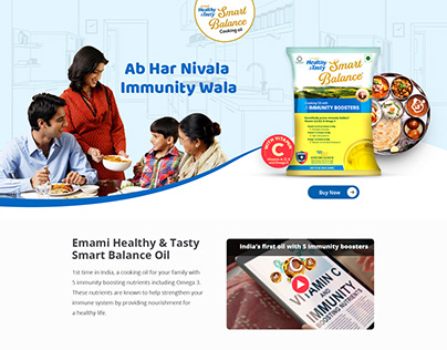 Emami agro tech oil lading page design