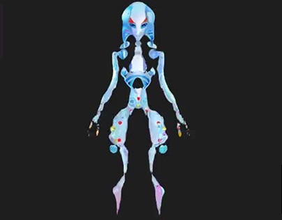 Psychedelic Female Robot Alien