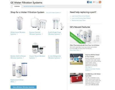 GE Appliances | Water Filtration Systems Landing Page