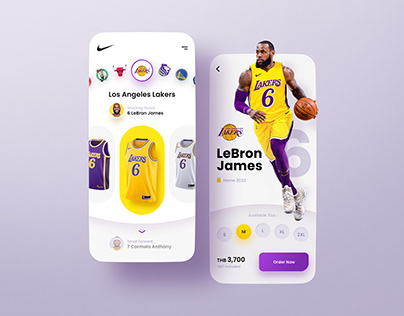 Nike NBA jersey online shop mobile UI