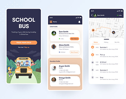 School Bus Tracking App UI Design
