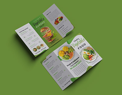 Restaurant Vegetable Food menu Trifold Brochure Design