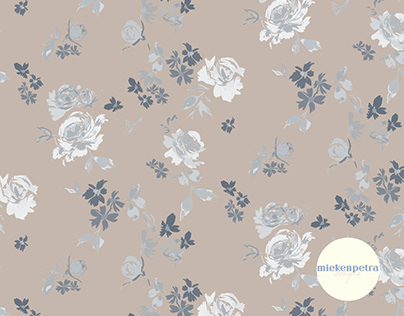 Abstract Tossed Floral - Taupe