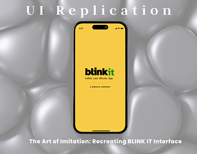 UI Replication : Blink It Mobile application Interface