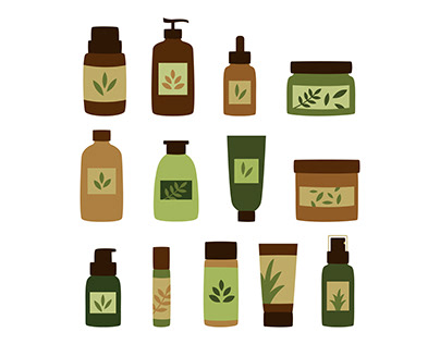 Organic skincare element illustration