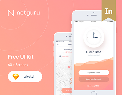 LunchTime - Mobile App Design Freebie