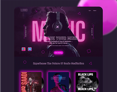 Music Website UI with Advanced Landing page