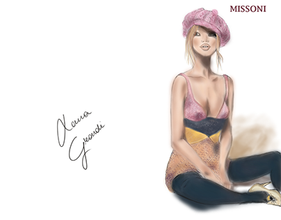 Project thumbnail - KATE MOSS IN MISSONI 1958 ILLUSTRATION