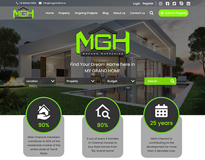 MGH Real Estate website Landing page design