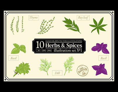 Herbs & Spices illustration set #1