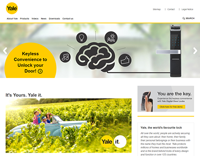 Yale graphic design for home security website
