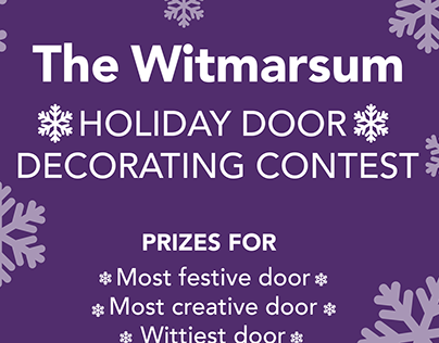 Flyer for The Witmarsum Holiday Door Decorating Contest