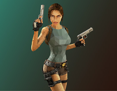 Poly Art - Lara Croft