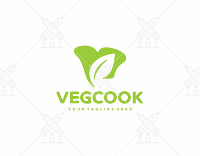 Vegetarian cooking logo design