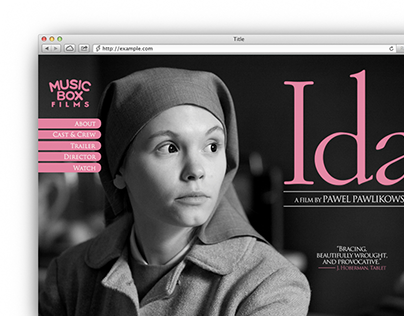Ida Music Box Film Festival Website Design