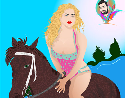 Horse riding illustration