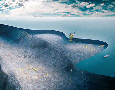 Poster visualizing Oil and Gas underwater technology.
